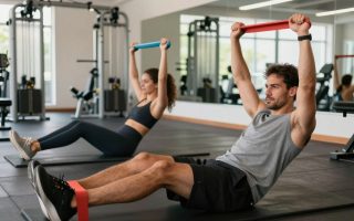 ćwiczenia z gumami na brzuch